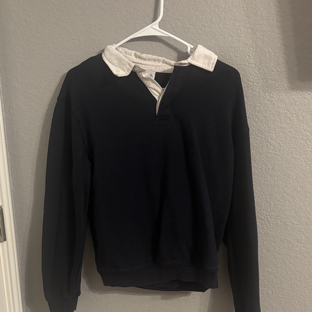 Zara Men's Navy Rugby Polo